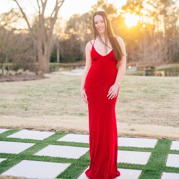 red formal dress